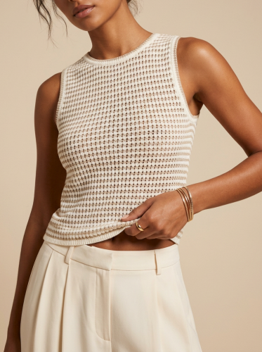 Топ майка вязаный в полоску женский