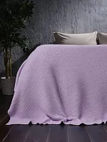Плед 180х220 на кровать диван покрывало вязаный Хлопок 100 %