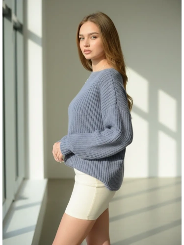 Вязаный свитер оверсайз удлиненный фото 4