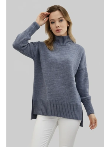 Свитер оверсайз с горлом теплый шерстяной Джемпер