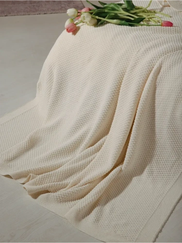 Плед 200х220 на кровать диван покрывало вязаный Хлопок 100 % фото 3