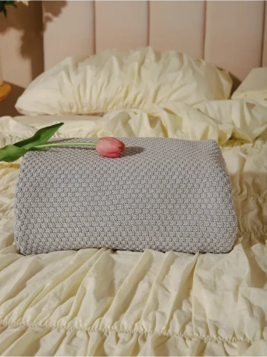 Плед 180х220 на кровать диван покрывало вязаный Хлопок 100 % фото 11