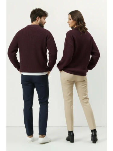 Свитер оверсайз теплый вязаный на молнии с воротником фото 12