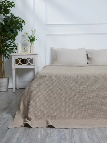 Плед 180х220 на кровать диван покрывало вязаный Хлопок 100 % фото 2