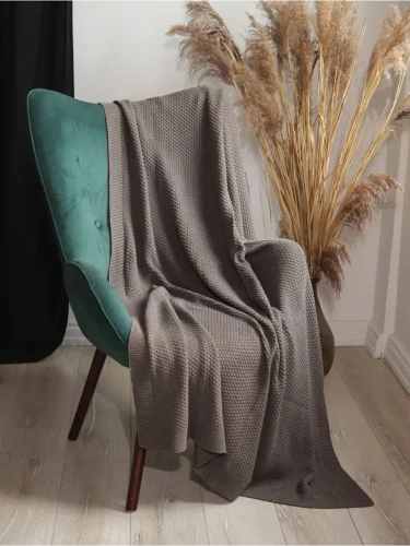 Плед 160х220 на кровать диван покрывало вязаный Хлопок 100 % фото 2