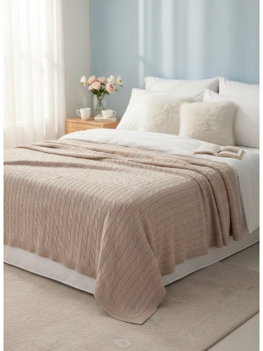 Плед 150х200 покрывало на диван кровать вязаный детский